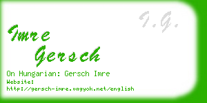 imre gersch business card